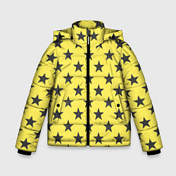 Куртка зимняя для мальчика Звездный фон желтый, цвет: 3D-светло-серый