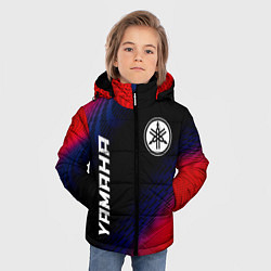 Куртка зимняя для мальчика Yamaha красный карбон, цвет: 3D-черный — фото 2