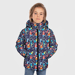 Куртка зимняя для мальчика Люди и сердце, цвет: 3D-светло-серый — фото 2