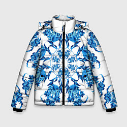 Зимняя куртка для мальчика Гжель синий цветок