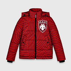 Куртка зимняя для мальчика AEK Athens отпечатки, цвет: 3D-красный