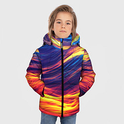 Куртка зимняя для мальчика Волны неон, цвет: 3D-светло-серый — фото 2