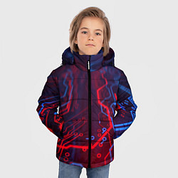 Куртка зимняя для мальчика Неоновая электро плата, цвет: 3D-светло-серый — фото 2