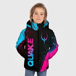 Куртка зимняя для мальчика Quake - neon gradient: надпись, символ, цвет: 3D-черный — фото 2