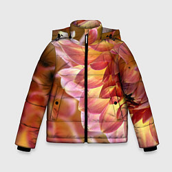 Зимняя куртка для мальчика Оранжевые георгины лепестки