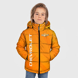 Куртка зимняя для мальчика Chevrolet Абстракция жёлтая, цвет: 3D-светло-серый — фото 2