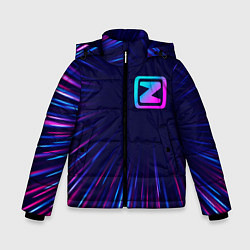 Куртка зимняя для мальчика Zotye neon speed lines, цвет: 3D-черный