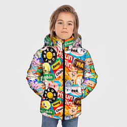 Куртка зимняя для мальчика Skzoo stickers characters, цвет: 3D-черный — фото 2