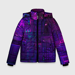 Куртка зимняя для мальчика Матричная вселенная неон, цвет: 3D-черный