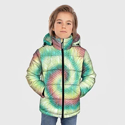 Куртка зимняя для мальчика Зеленый с желтым тай дай, цвет: 3D-черный — фото 2