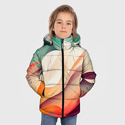 Куртка зимняя для мальчика Акварельная нарисованная абстракция, цвет: 3D-черный — фото 2
