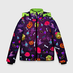 Куртка зимняя для мальчика RIP halloween, цвет: 3D-светло-серый
