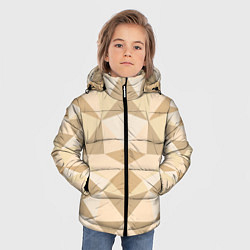 Куртка зимняя для мальчика Плитка геометрическая мозаика, цвет: 3D-светло-серый — фото 2