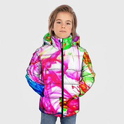 Куртка зимняя для мальчика Неоновые краски в воде, цвет: 3D-красный — фото 2
