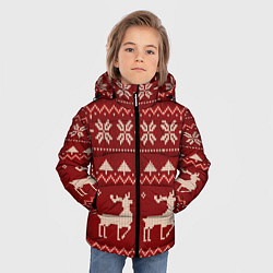Куртка зимняя для мальчика Узоры новогодние : Олени, цвет: 3D-светло-серый — фото 2