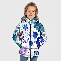Куртка зимняя для мальчика Графичная растительная композиция, цвет: 3D-светло-серый — фото 2