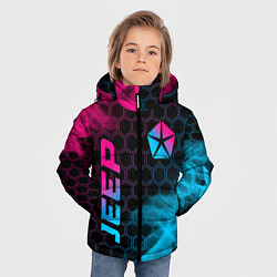 Куртка зимняя для мальчика Jeep - neon gradient: надпись, символ, цвет: 3D-черный — фото 2