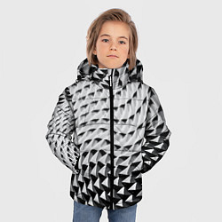 Куртка зимняя для мальчика Металлическая абстрактная броня, цвет: 3D-светло-серый — фото 2