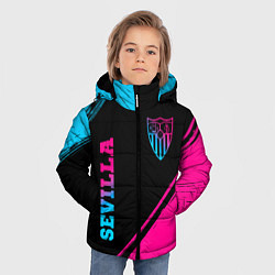 Куртка зимняя для мальчика Sevilla - neon gradient: надпись, символ, цвет: 3D-черный — фото 2