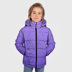 Куртка зимняя для мальчика Красивый фиолетовый градиент с цветами, цвет: 3D-красный — фото 2
