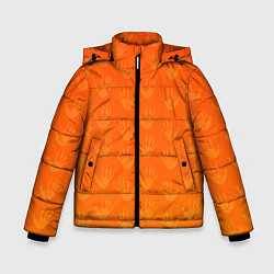 Куртка зимняя для мальчика Лапки опоссума оранжевые, цвет: 3D-красный