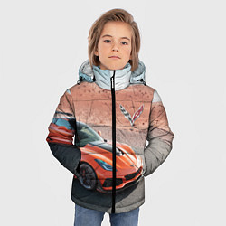 Куртка зимняя для мальчика Chevrolet Corvette - Motorsport - Desert, цвет: 3D-черный — фото 2