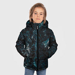 Куртка зимняя для мальчика Синий мрамор с прожилками, цвет: 3D-черный — фото 2