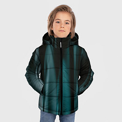 Куртка зимняя для мальчика Абстрактные волны в темноте, цвет: 3D-светло-серый — фото 2