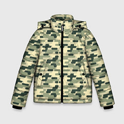 Куртка зимняя для мальчика Камуфляж танковый мелкий, цвет: 3D-светло-серый