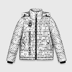 Куртка зимняя для мальчика Death Stranding glitch на светлом фоне: по-вертика, цвет: 3D-черный