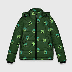 Зимняя куртка для мальчика Minecraft - зеленые лица