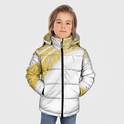 Куртка зимняя для мальчика Белый с золотом мрамор, цвет: 3D-красный — фото 2