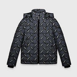 Куртка зимняя для мальчика Стальное противоскользящее покрытие - текстура, цвет: 3D-черный