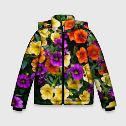 Куртка зимняя для мальчика Разноцветная петуния, цвет: 3D-черный