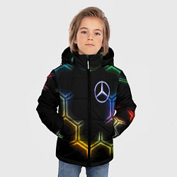 Куртка зимняя для мальчика Mercedes - neon pattern, цвет: 3D-светло-серый — фото 2