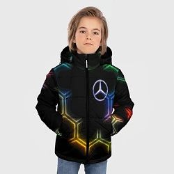 Куртка зимняя для мальчика Mercedes - neon pattern, цвет: 3D-черный — фото 2