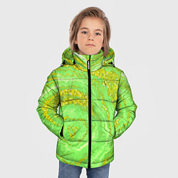 Куртка зимняя для мальчика Салатовая золотистая абстракция, цвет: 3D-красный — фото 2