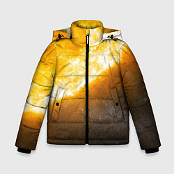 Куртка зимняя для мальчика Солнце в космосе, цвет: 3D-черный
