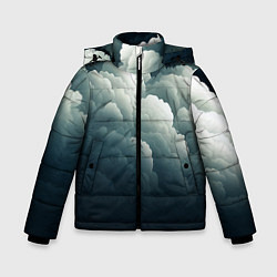 Куртка зимняя для мальчика Темные тучи - иллюстрация, цвет: 3D-черный