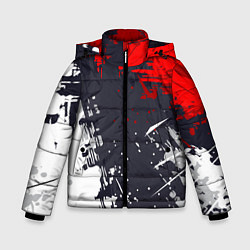 Куртка зимняя для мальчика Абстрактные брызги, цвет: 3D-черный