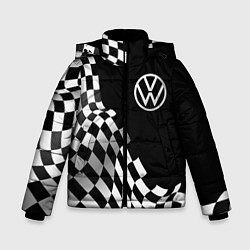 Куртка зимняя для мальчика Volkswagen racing flag, цвет: 3D-черный
