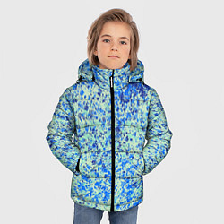 Куртка зимняя для мальчика Текстура абстракция лёд синий, цвет: 3D-светло-серый — фото 2