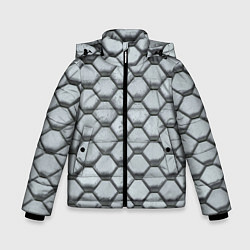 Куртка зимняя для мальчика Бетонная черепица - текстура, цвет: 3D-черный