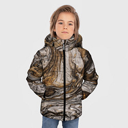 Куртка зимняя для мальчика Золотистый мрамор, цвет: 3D-черный — фото 2