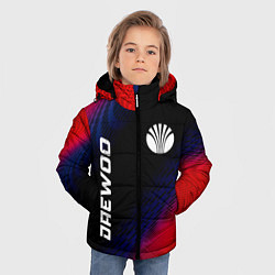 Куртка зимняя для мальчика Daewoo красный карбон, цвет: 3D-черный — фото 2