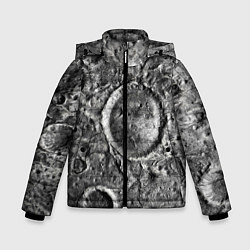 Куртка зимняя для мальчика Поверхность луны, цвет: 3D-черный