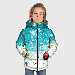 Куртка зимняя для мальчика Шарики новогодние, цвет: 3D-черный — фото 2