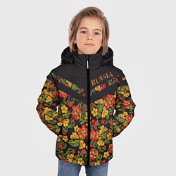 Куртка зимняя для мальчика Полосатая хохлома, цвет: 3D-светло-серый — фото 2