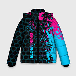 Куртка зимняя для мальчика Elden Ring - neon gradient: по-вертикали, цвет: 3D-черный