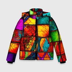 Зимняя куртка для мальчика Лоскутная мозаика - пэчворк